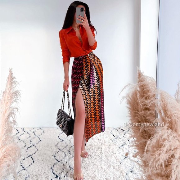 Zara Dresses & Skirts - BLOGGER'S FAVE! Zara Printed Midi Skirt Sz Small NWT